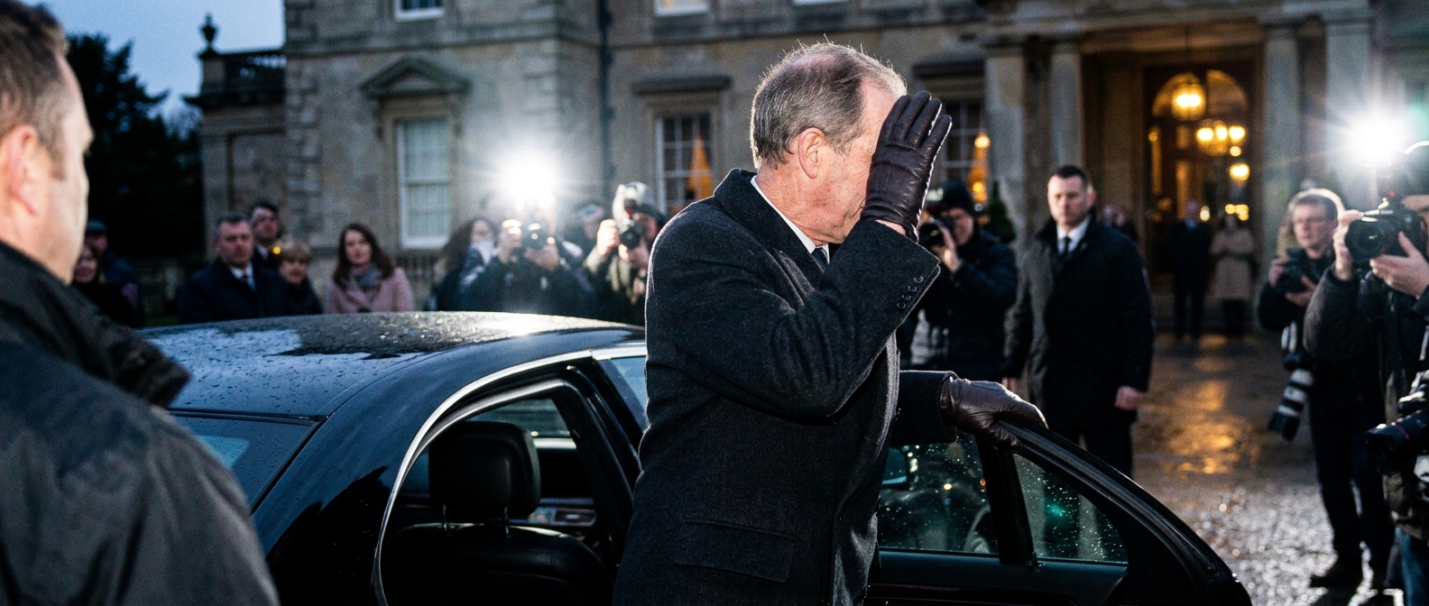 Earl Spencer steps away from cameras into a car following palace pushback over his King Charles and Diana book claims.