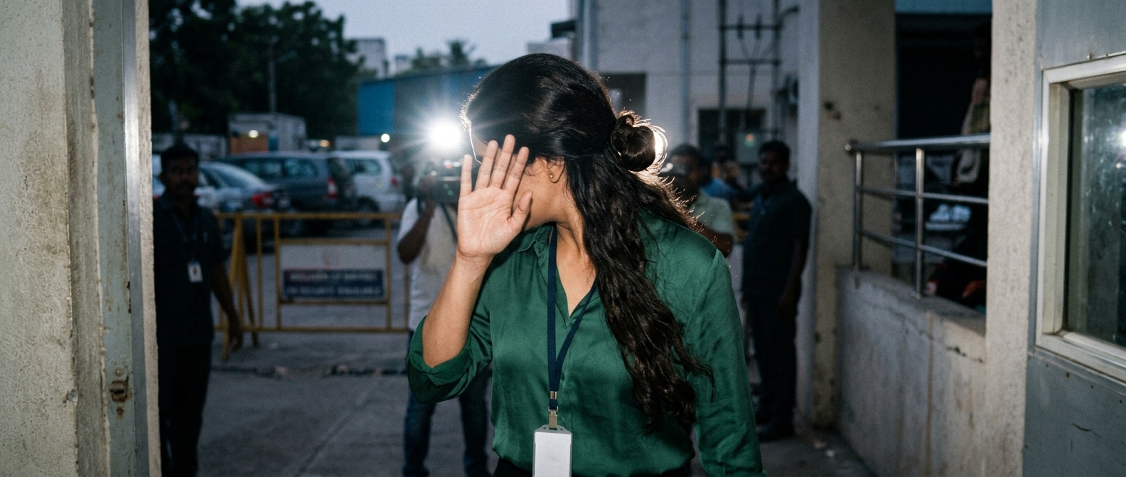 Nayanthara shields her face from camera flash on set ahead of the Zee5 Global release of romantic drama Hi.
