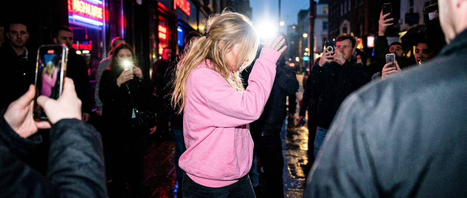 Katie Price shields her face outside a TV studio amid drama with Lee Andrews over prison voice notes and crypto claims.