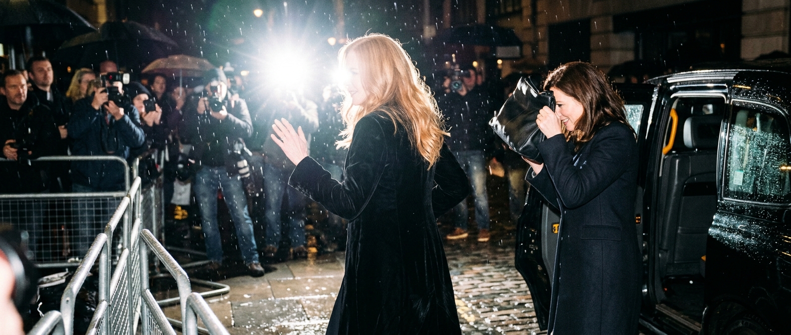 Two stylish women dash into a car outside a London cinema during the Practical Magic 2 UK premiere week — Practical Magic…