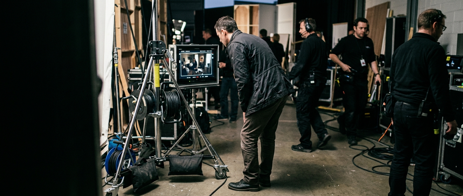Alexandros Avranas directing on set for the Greek adaptation of the TV series The Others.