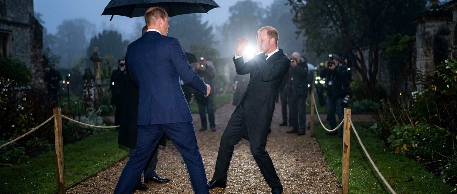 Prince Harry steps back in shock during an emotional garden confrontation with Prince William — Prince Harry and Prince Wi…