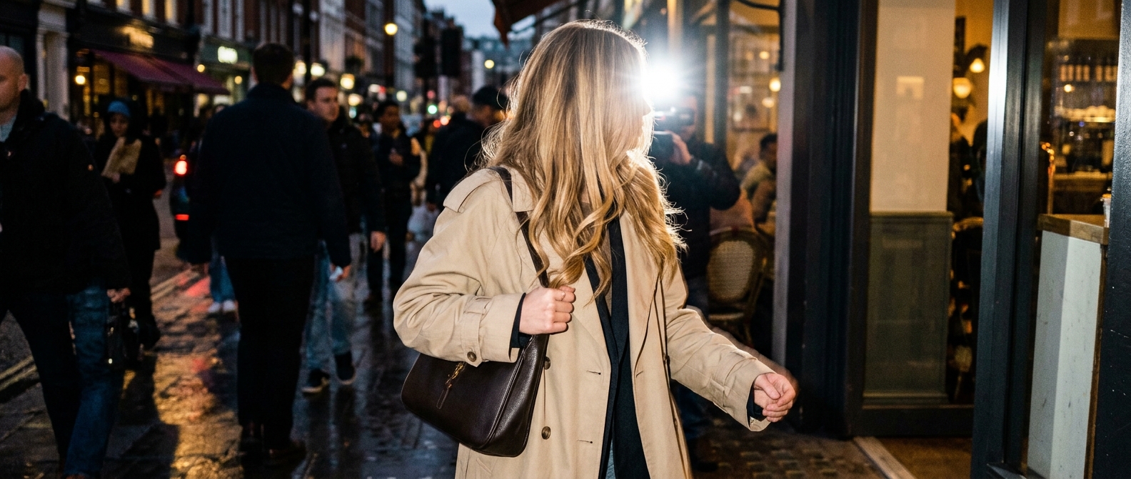 Kerry Katona's daughter Heidi Croft stepping outside in London following comments about her estranged father Mark Croft.